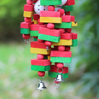 Kintor Large Parrot Chew Toy 🐦🌈 22" Wood Block Climbing Toy for Macaws & Greys