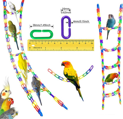 200pc Rainbow C‑Link Pet Toy Chains 🌈🐦 DIY Cage Enrichment for Birds & Small Pets