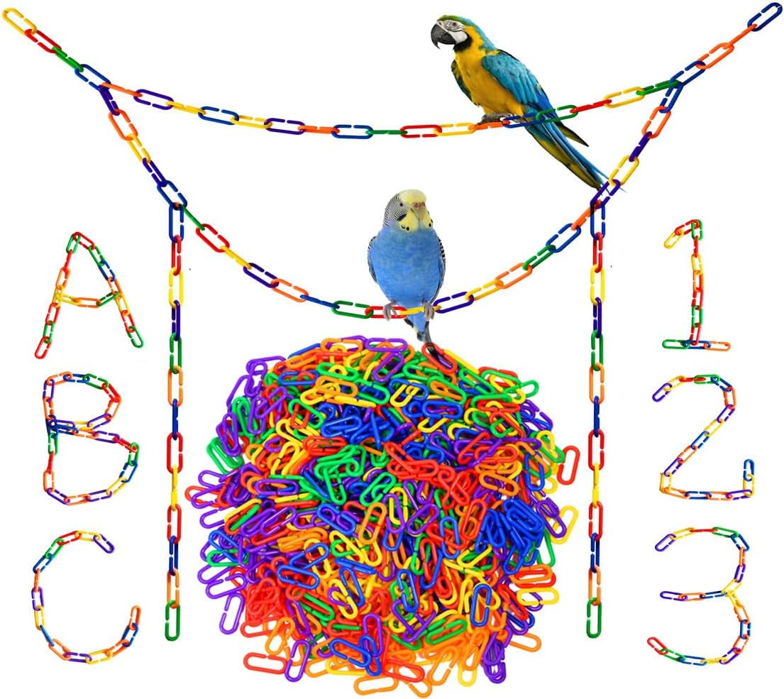 200pc Rainbow C‑Link Pet Toy Chains 🌈🐦 DIY Cage Enrichment for Birds & Small Pets
