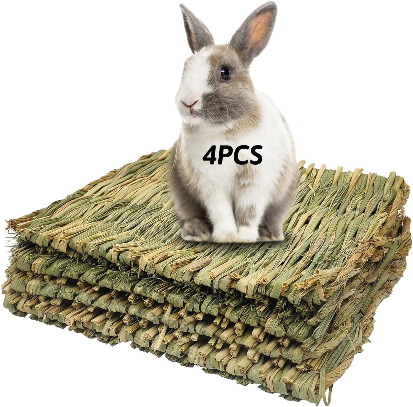 “Natural Grass Chew Mats 🌿🐰 12‑Pack for Rabbits, Guinea Pigs & More”