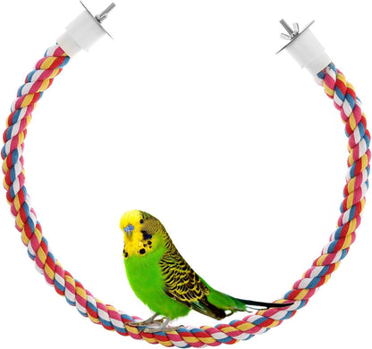 Bendable Bird Rope Perch 🌈🐦 Cotton Climbing Toy for Conures, Quakers, Cockatoos