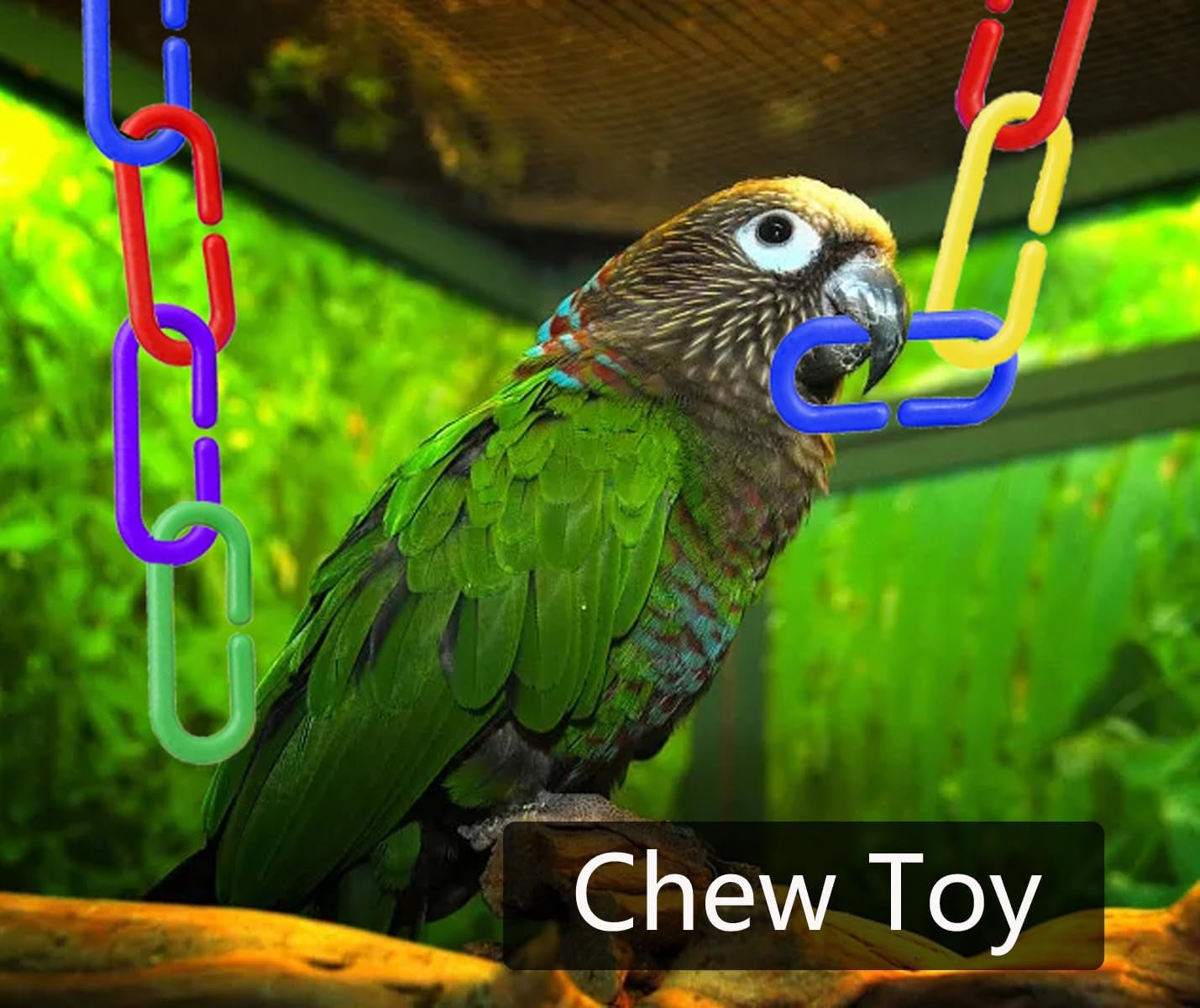 200pc Rainbow C‑Link Pet Toy Chains 🌈🐦 DIY Cage Enrichment for Birds & Small Pets