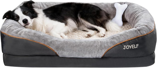 JOYELF Orthopedic Dog Bed 🐾💤 Memory Foam Sofa w/ Bolsters & Washable Cover