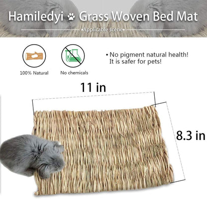 “Natural Grass Chew Mats 🌿🐰 12‑Pack for Rabbits, Guinea Pigs & More”