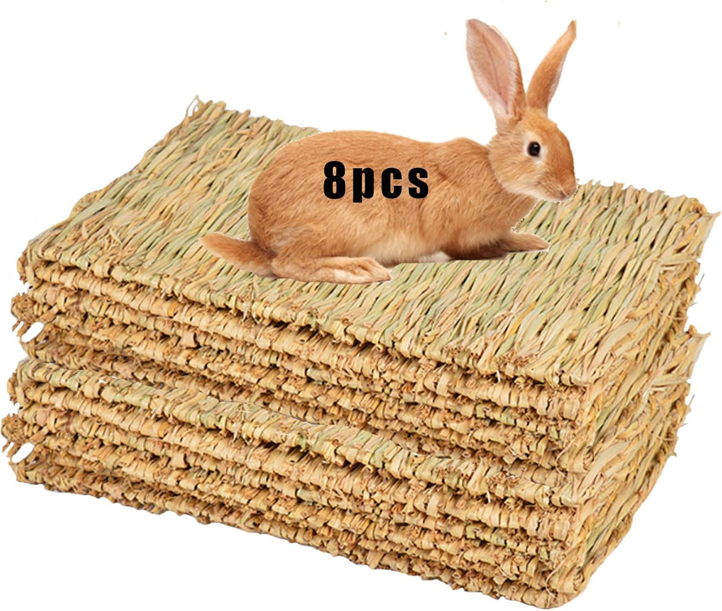 “Natural Grass Chew Mats 🌿🐰 12‑Pack for Rabbits, Guinea Pigs & More”