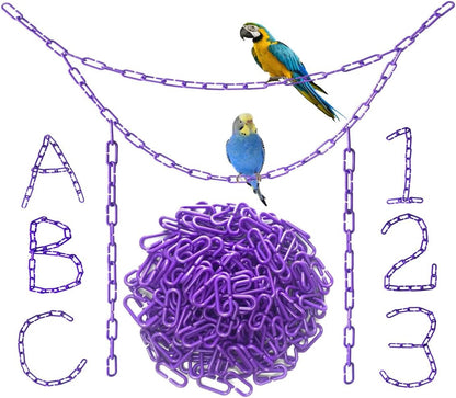 200pc Rainbow C‑Link Pet Toy Chains 🌈🐦 DIY Cage Enrichment for Birds & Small Pets