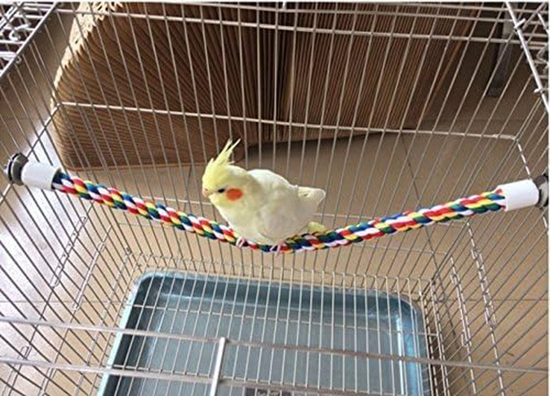 Bendable Bird Rope Perch 🌈🐦 Cotton Climbing Toy for Conures, Quakers, Cockatoos