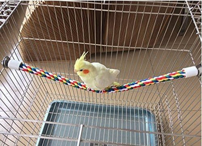 Bendable Bird Rope Perch 🌈🐦 Cotton Climbing Toy for Conures, Quakers, Cockatoos