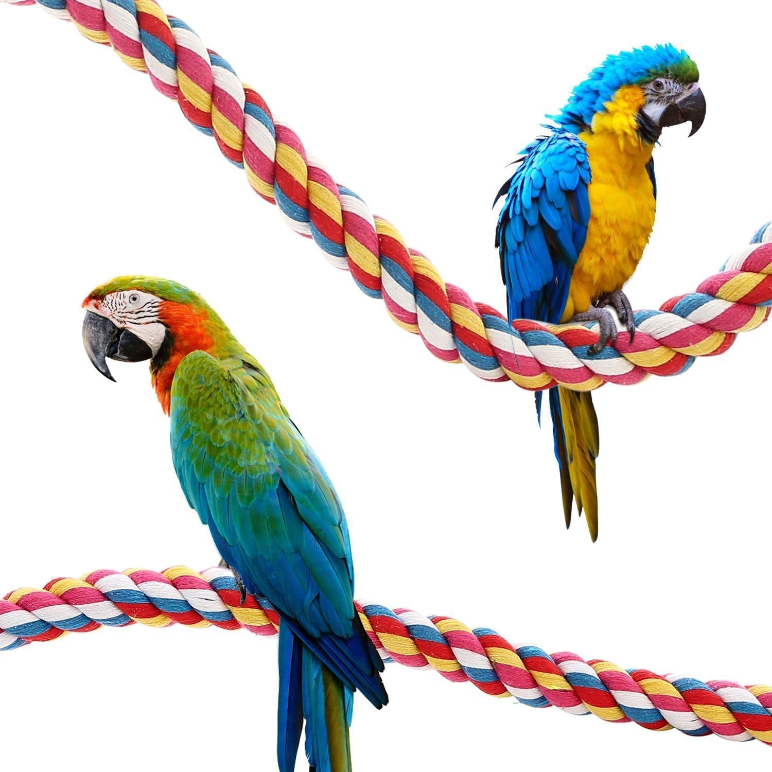 Bendable Bird Rope Perch 🌈🐦 Cotton Climbing Toy for Conures, Quakers, Cockatoos