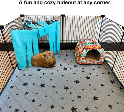 Reversible Corner Hideout Hammock 🐹🌿 Cozy Fleece Forest for Guinea Pigs & Small Pets