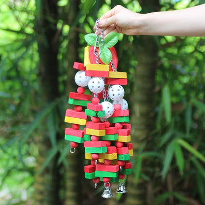 Kintor Large Parrot Chew Toy 🐦🌈 22" Wood Block Climbing Toy for Macaws & Greys
