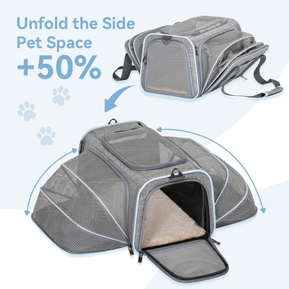 Expandable Airline‑Approved Pet Carrier ✈️🐾 Soft‑Sided Travel Bag for Small Pets