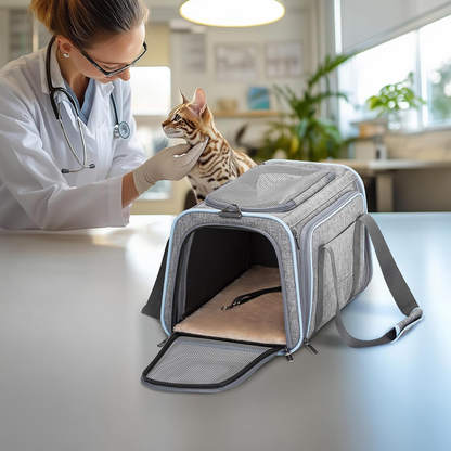 Expandable Airline‑Approved Pet Carrier ✈️🐾 Soft‑Sided Travel Bag for Small Pets