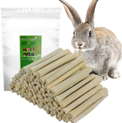 Natural Sweet Bamboo Chew Sticks 🌿🐹 300g Molar Treats for Rabbits, Guinea Pigs & Hamsters