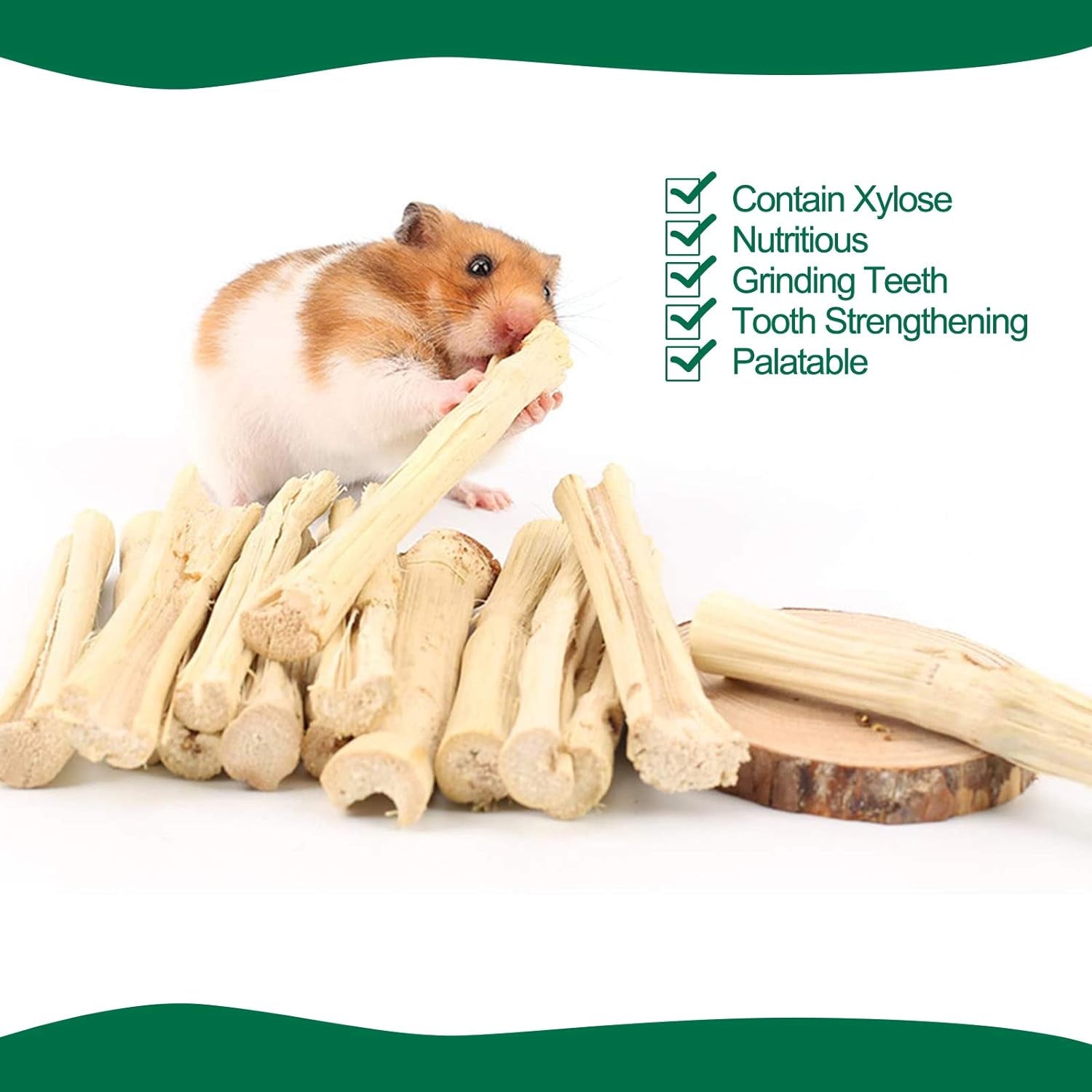 Natural Sweet Bamboo Chew Sticks 🌿🐹 300g Molar Treats for Rabbits, Guinea Pigs & Hamsters