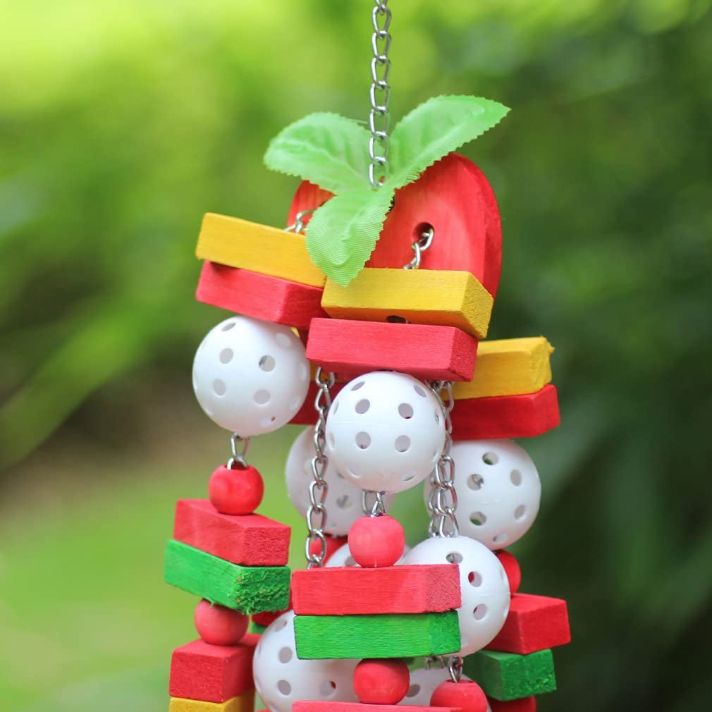 Kintor Large Parrot Chew Toy 🐦🌈 22" Wood Block Climbing Toy for Macaws & Greys