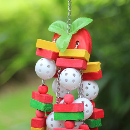 Kintor Large Parrot Chew Toy 🐦🌈 22" Wood Block Climbing Toy for Macaws & Greys