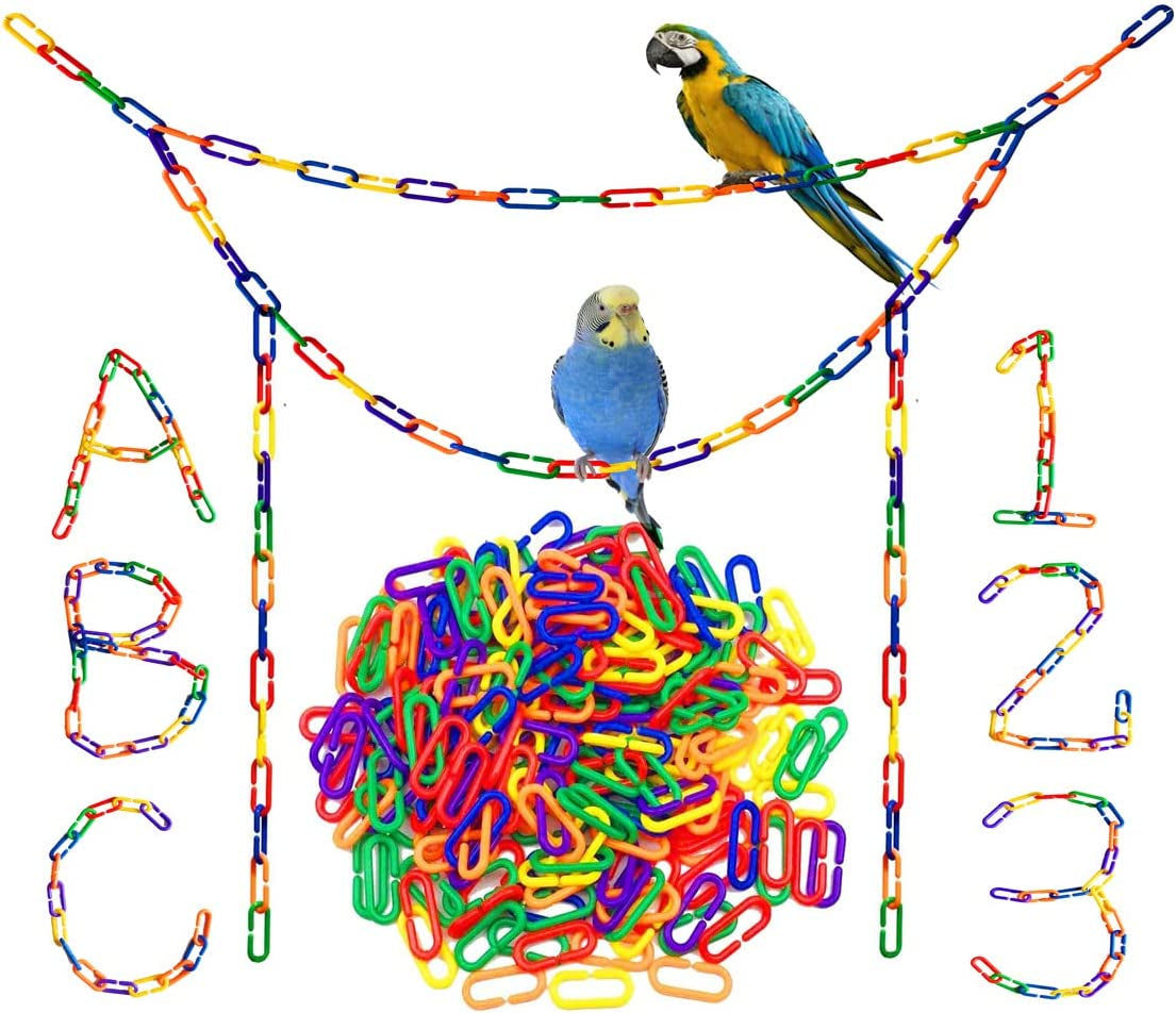 200pc Rainbow C‑Link Pet Toy Chains 🌈🐦 DIY Cage Enrichment for Birds & Small Pets