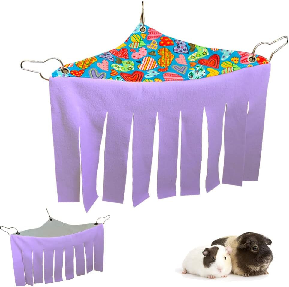 Reversible Corner Hideout Hammock 🐹🌿 Cozy Fleece Forest for Guinea Pigs & Small Pets